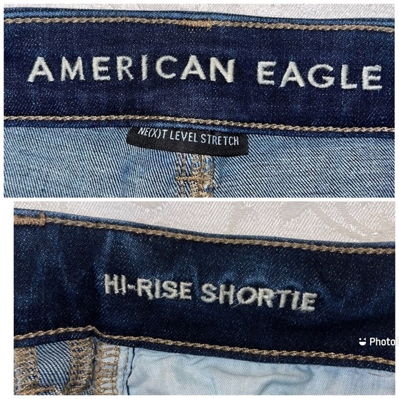 American Eagle Next Level Stretch Hi Rise Shortie Raw Hem Shorts - Picture 15 of 16